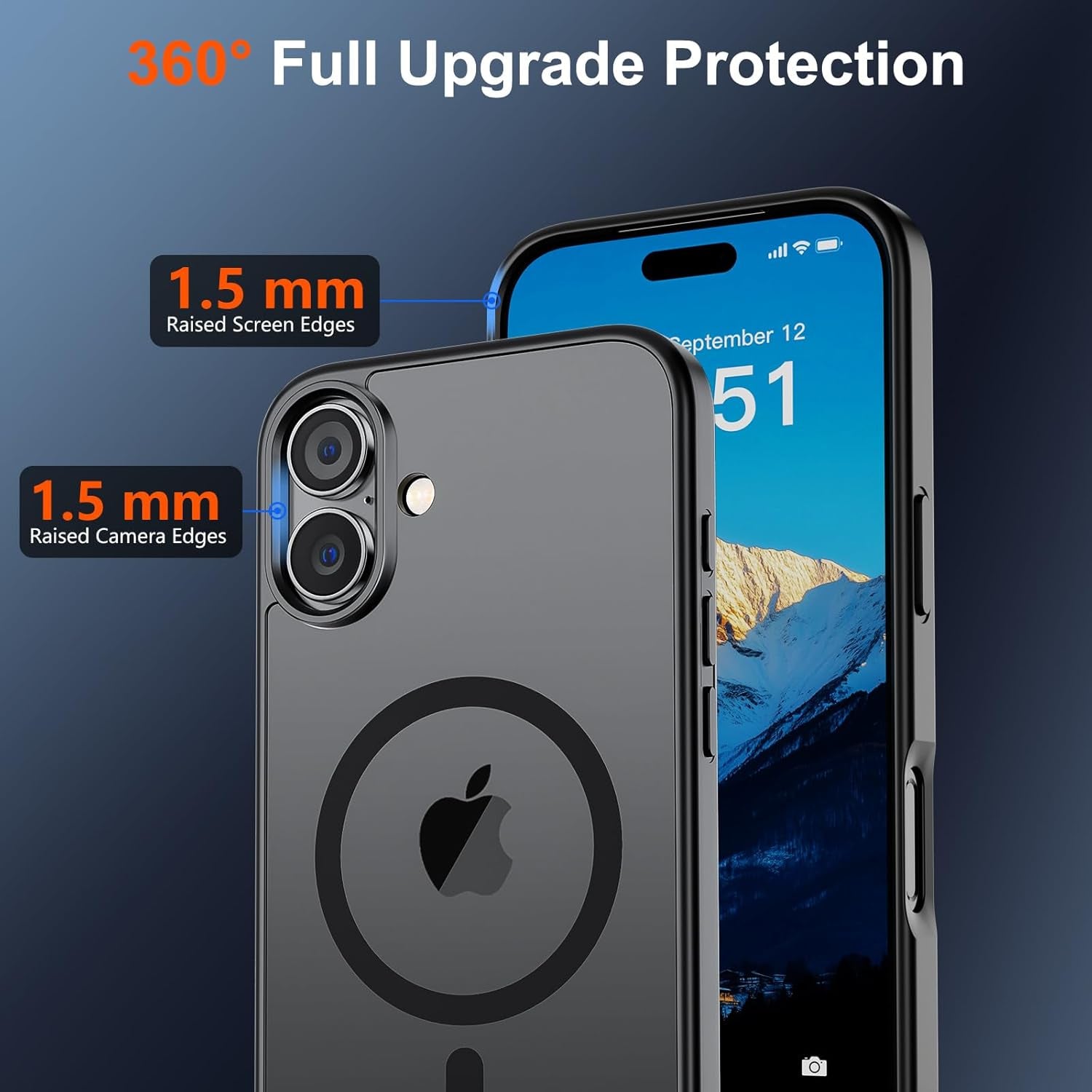 Magnetic for Iphone 17 Case (Compatible with Magsafe)(Military Grade Drop Protection) Translucent Matte Shockproof with Anti-Fingerprint Phone Cover,Black