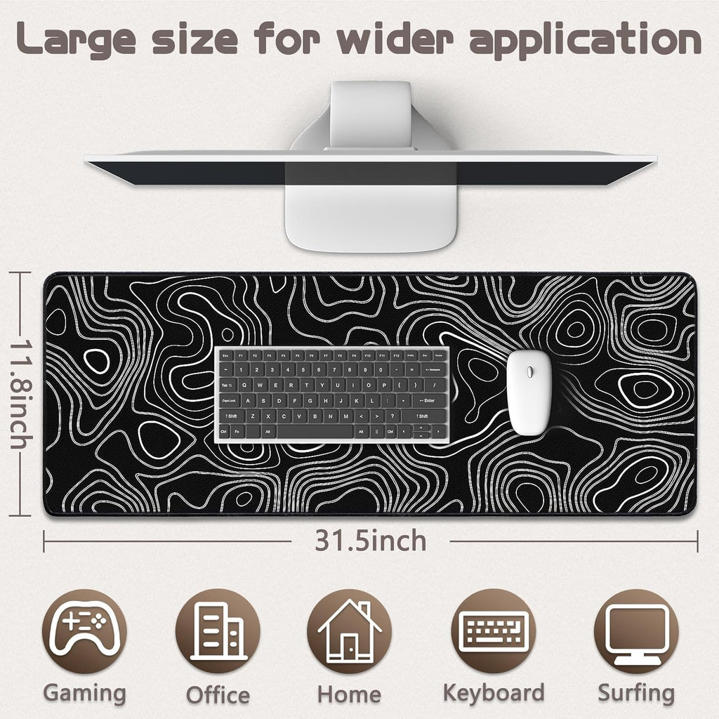 Mouse Pad Gaming - Desk Mat for Keyboard and Mouse - Large Mouse Pad for Desk, World Map Mousepad (31.5 X 11.8Inch) with Non-Slip Base, Desks Pad Mat for Gaming, Office and Home
