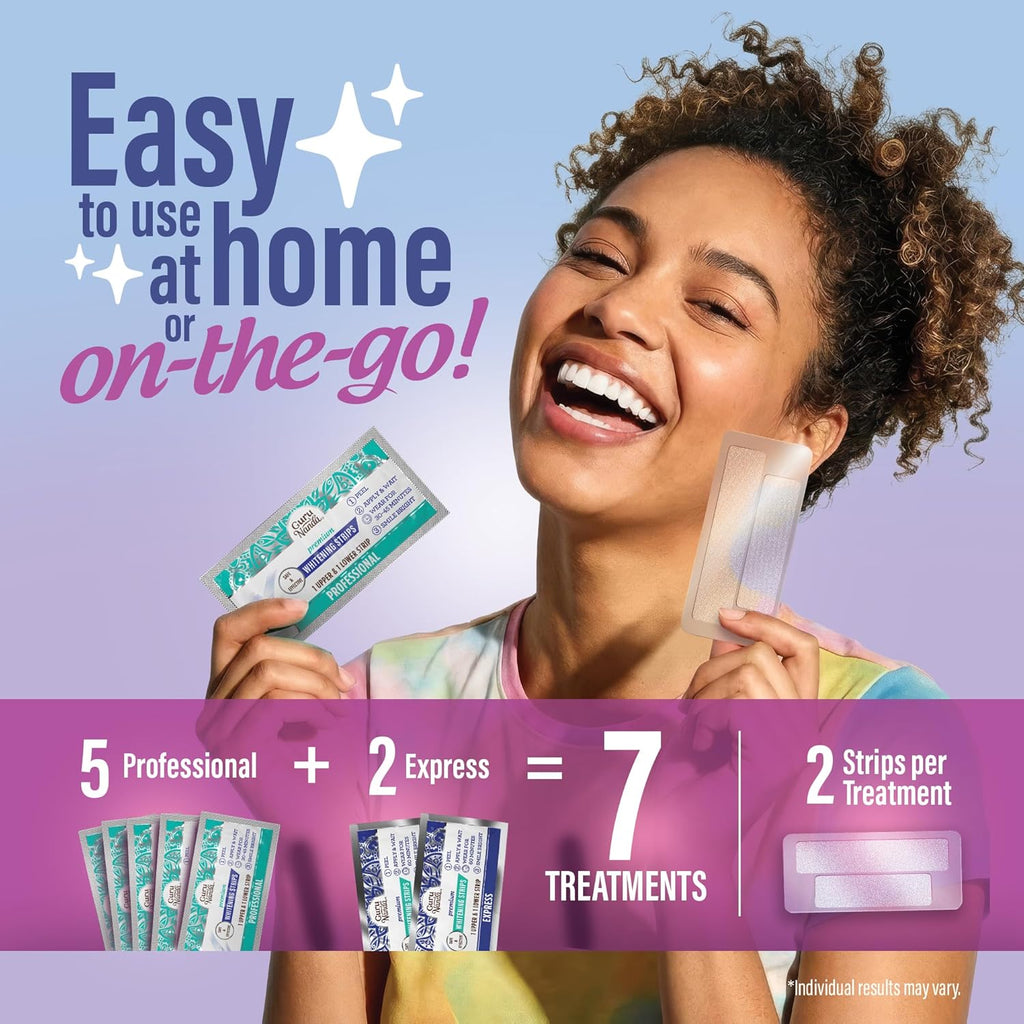 Teeth Whitening Strips Kit - 7-Day Treatment with Non-Slip, Dry Strip Technology - Whitening Designed with Care for a Brighter Smile
