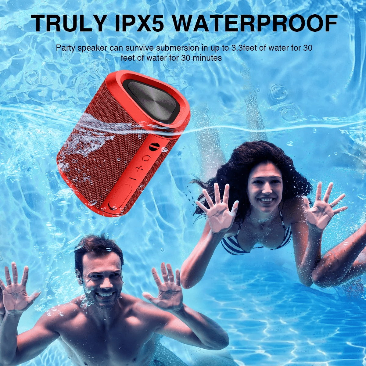 Ultimate Bluetooth Speaker - 24H Playtime, Wireless 5.0, Stereo Bass, 100 Ft Range, IPX7 Waterproof Mini Speaker
