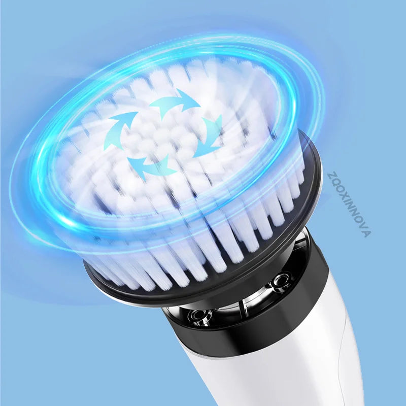 Electric Spin Scrubber, Bathroom Cordless Cleaning Brush Power Scrubber with Replaceable Brush Heads, Electric Cleaning Brush