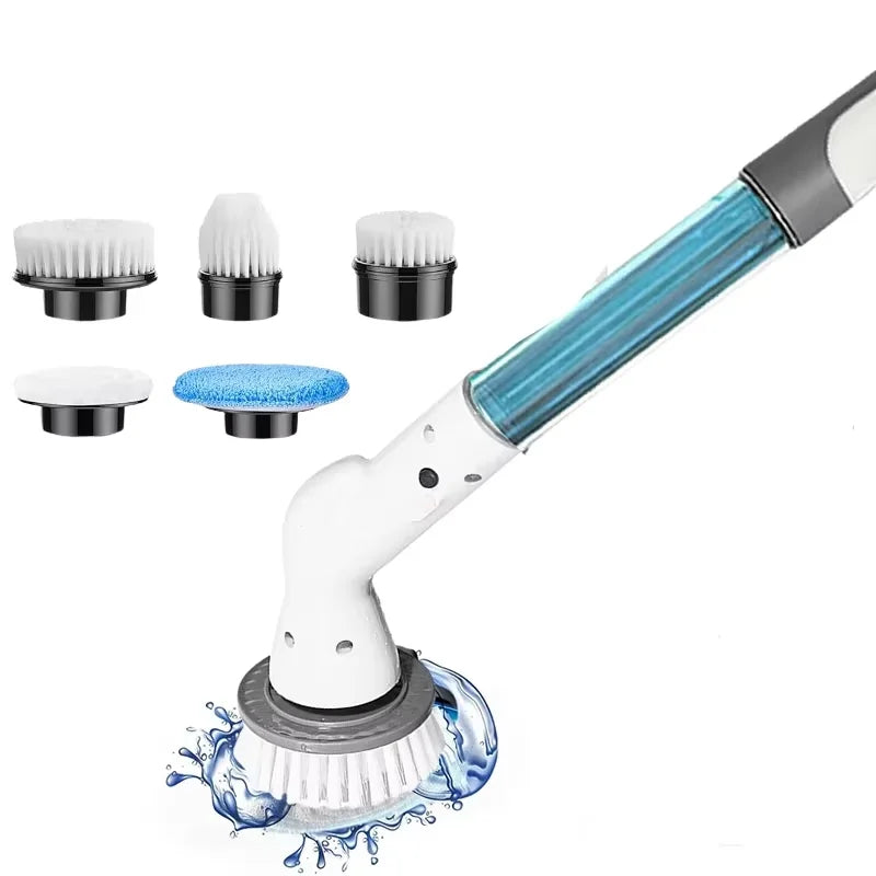 Electric Spin Scrubber, Bathroom Cordless Cleaning Brush Power Scrubber with Replaceable Brush Heads, Electric Cleaning Brush