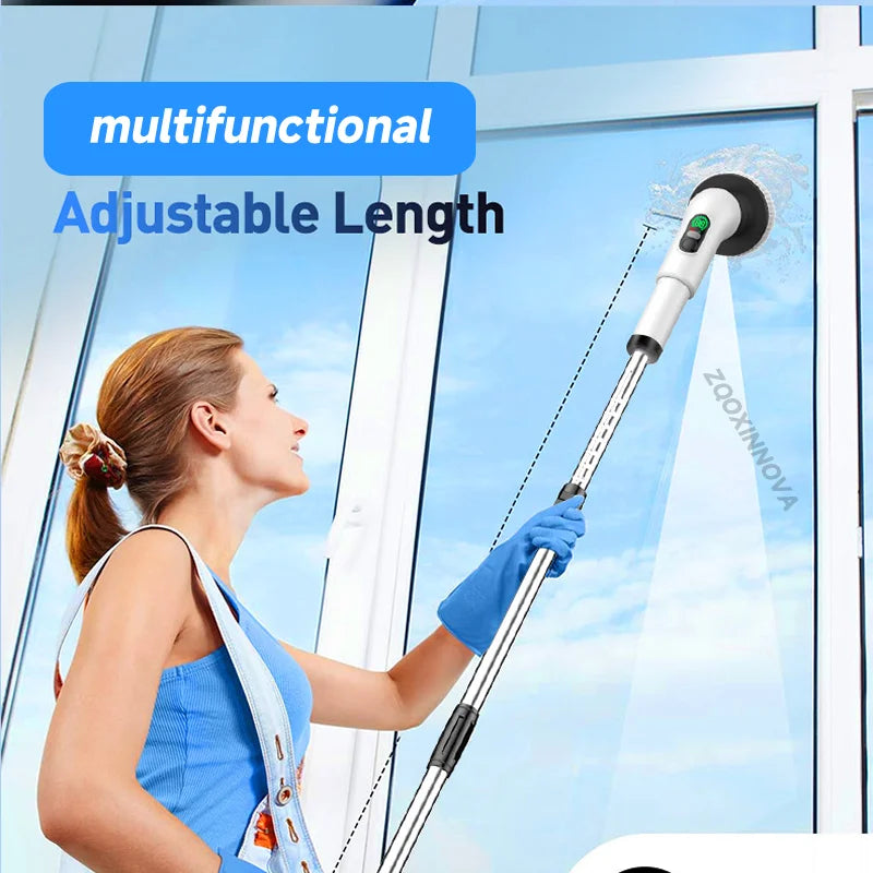 Electric Spin Scrubber, Bathroom Cordless Cleaning Brush Power Scrubber with Replaceable Brush Heads, Electric Cleaning Brush