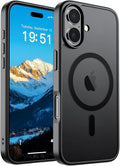 Magnetic for Iphone 17 Case (Compatible with Magsafe)(Military Grade Drop Protection) Translucent Matte Shockproof with Anti-Fingerprint Phone Cover,Black