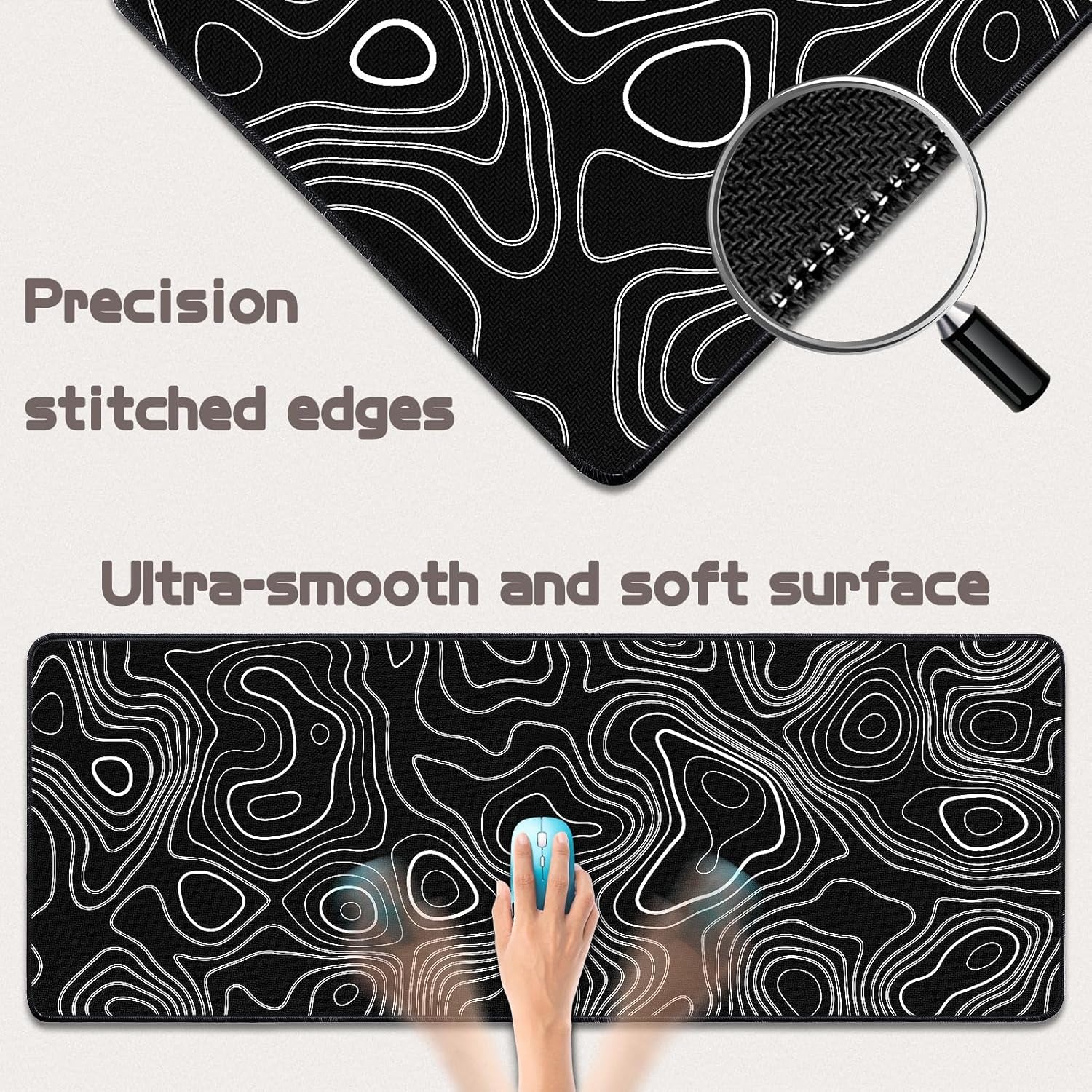 Mouse Pad Gaming - Desk Mat for Keyboard and Mouse - Large Mouse Pad for Desk, World Map Mousepad (31.5 X 11.8Inch) with Non-Slip Base, Desks Pad Mat for Gaming, Office and Home