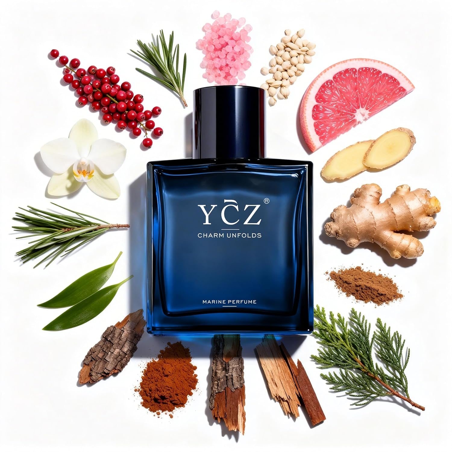Charm Unfolds Marine Perfume for Men, 1.7 Oz. Long Lasting Eau De Parfum Cologne for Men, Oriental Woody Fragrance - Ideal Special Occasions, Making It the Ideal Gentlemen’S Gift