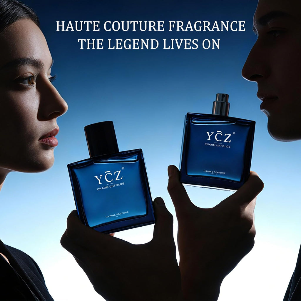 Charm Unfolds Marine Perfume for Men, 1.7 Oz. Long Lasting Eau De Parfum Cologne for Men, Oriental Woody Fragrance - Ideal Special Occasions, Making It the Ideal Gentlemen’S Gift