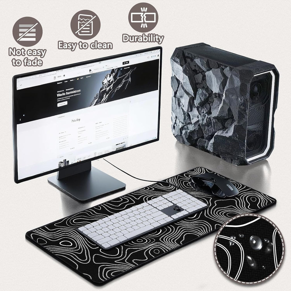 Mouse Pad Gaming - Desk Mat for Keyboard and Mouse - Large Mouse Pad for Desk, World Map Mousepad (31.5 X 11.8Inch) with Non-Slip Base, Desks Pad Mat for Gaming, Office and Home