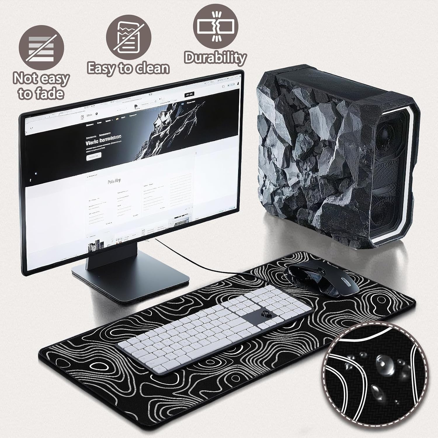 Mouse Pad Gaming - Desk Mat for Keyboard and Mouse - Large Mouse Pad for Desk, World Map Mousepad (31.5 X 11.8Inch) with Non-Slip Base, Desks Pad Mat for Gaming, Office and Home