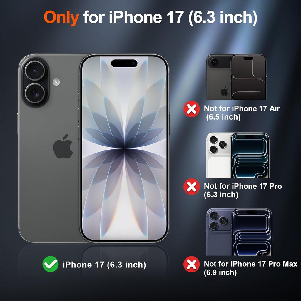 Magnetic for Iphone 17 Case (Compatible with Magsafe)(Military Grade Drop Protection) Translucent Matte Shockproof with Anti-Fingerprint Phone Cover,Black
